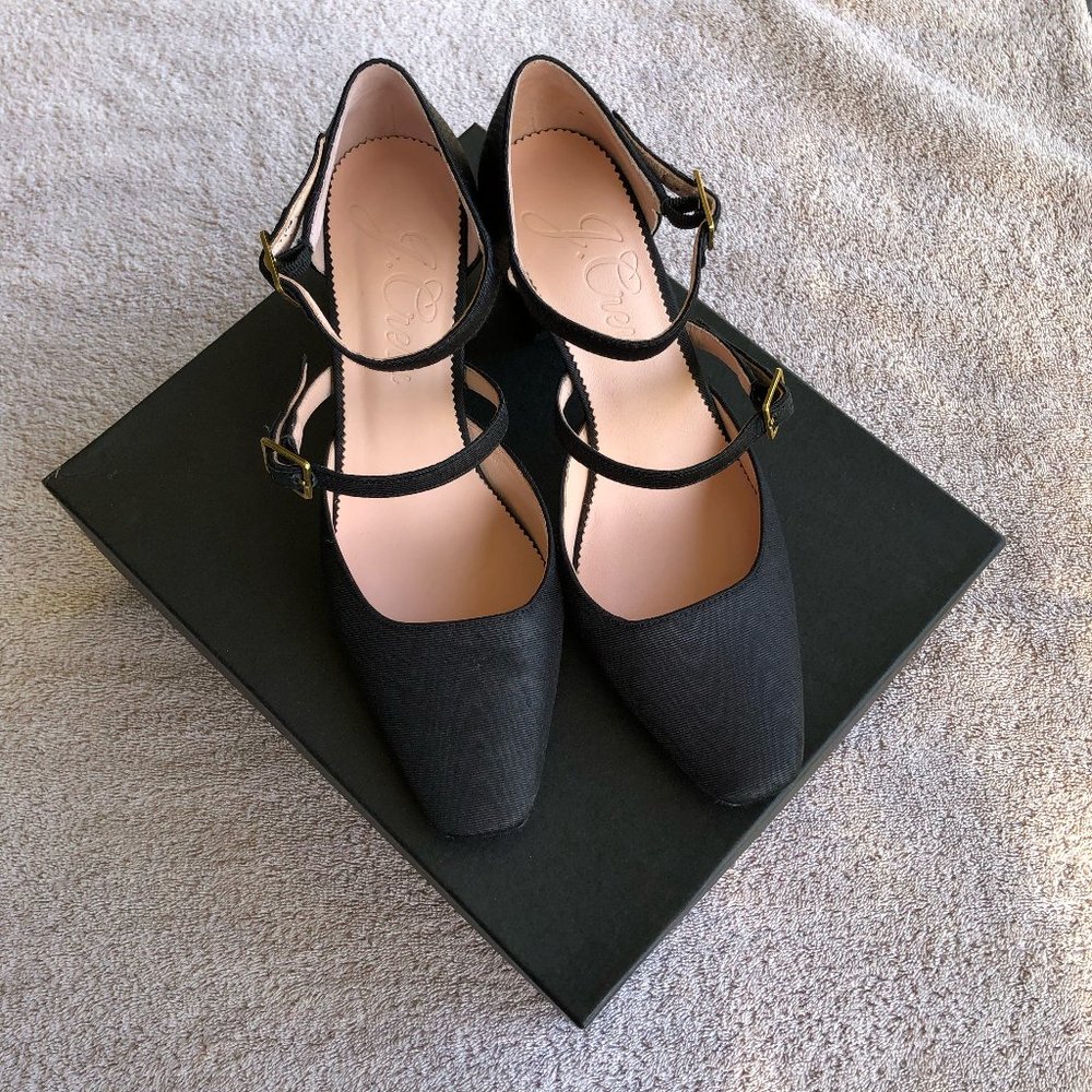 J. Crew Marta double-strap pumps in moire silk